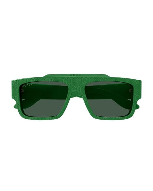 Gucci Green GG1460S Linea Lettering Sunglasses
