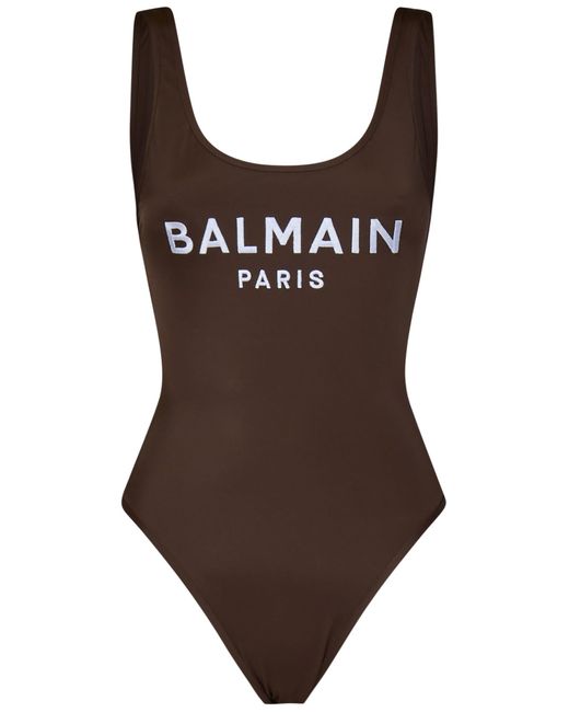 Balmain Brown Paris Swimsuit