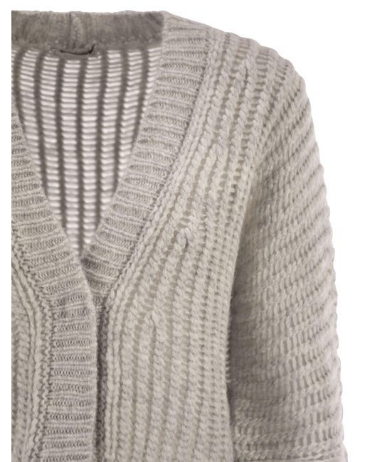 Peserico Metallic Wool And Alpaca Mesh Cardigan