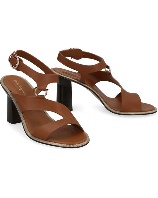 Ferragamo Brown Mapi Leather Sandal