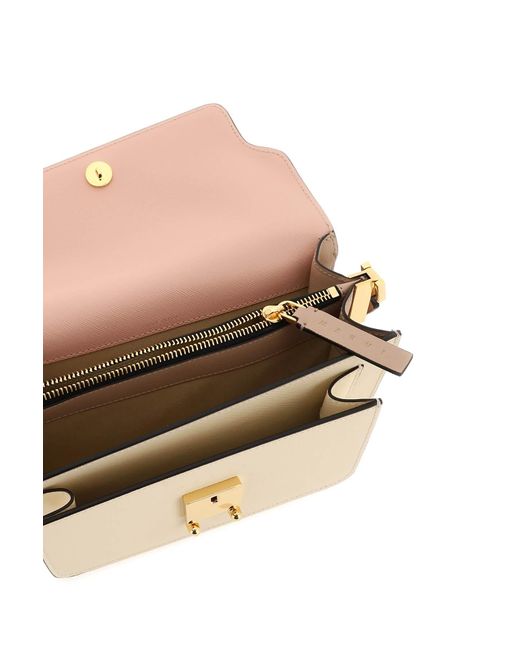 Marni Pink Tricolour Leather Trunk East-west Bag