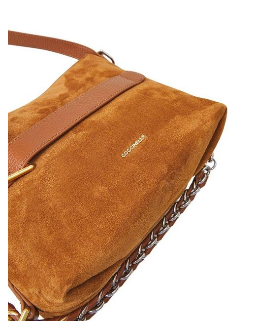 Coccinelle Brown Shoulder Bag Cow Leather Shoulder-Bags