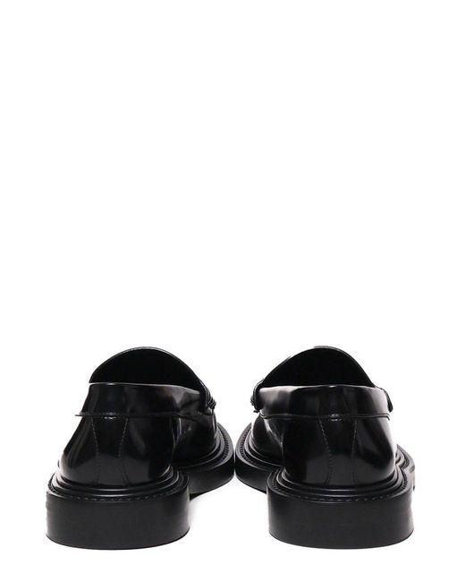 Céline Black Triomphe Chain Link Loafers