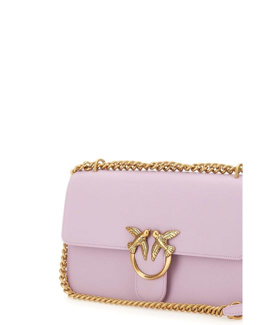 Pinko Pink Love One Classic Leather Bag