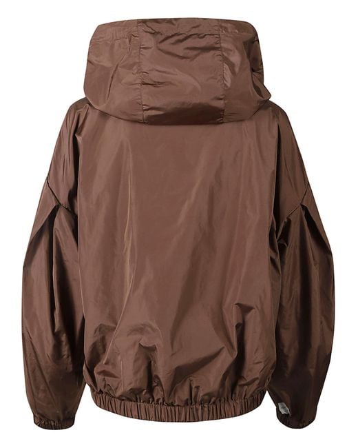 Max Mara The Cube Brown Zip-Up Hooded Jacket