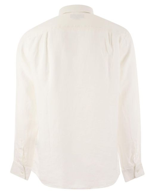 Vilebrequin White Long-Sleeved Linen Shirt for men