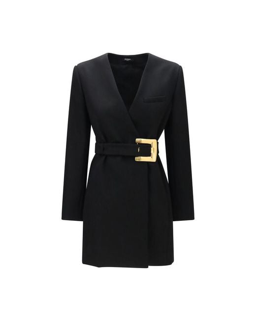 Balmain Black Wool Oves Aries Blazer