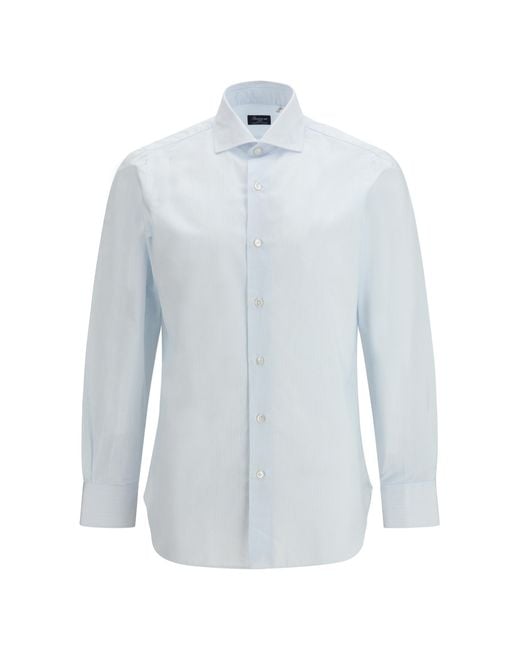 Finamore 1925 Blue Napoli Shirt Cotton for men