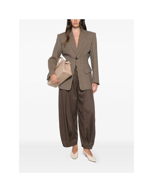 Seafarer Brown Houndstooth-Pattern Single-Breasted Blazer