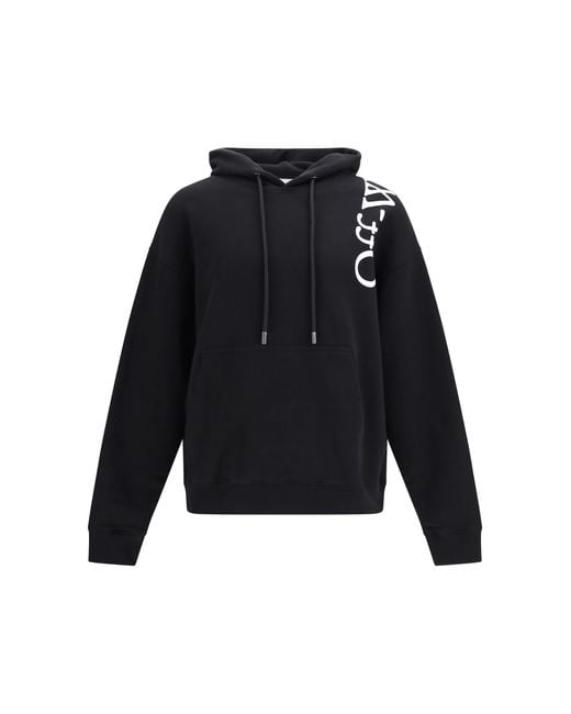 Off-White c/o Virgil Abloh Black Vertical Bookish Skate Hoodie Cotton Sweatshirts for men