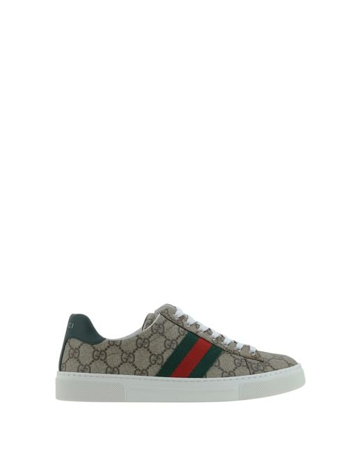 Gucci Green Sneakers With Gg Monogram And Web Detail