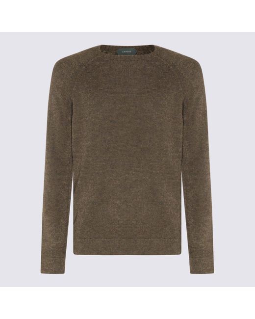 Zanone Green Wool Blend Sweater for men