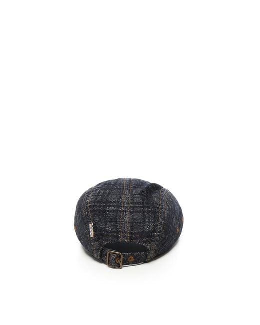 Burberry Gray Baseball Cap Check for men