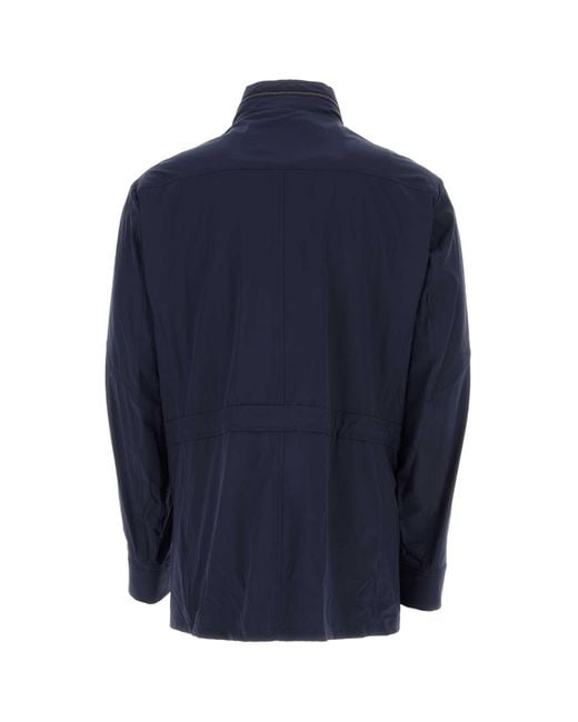 Moorer Blue Nylon Manolo Jacket for men