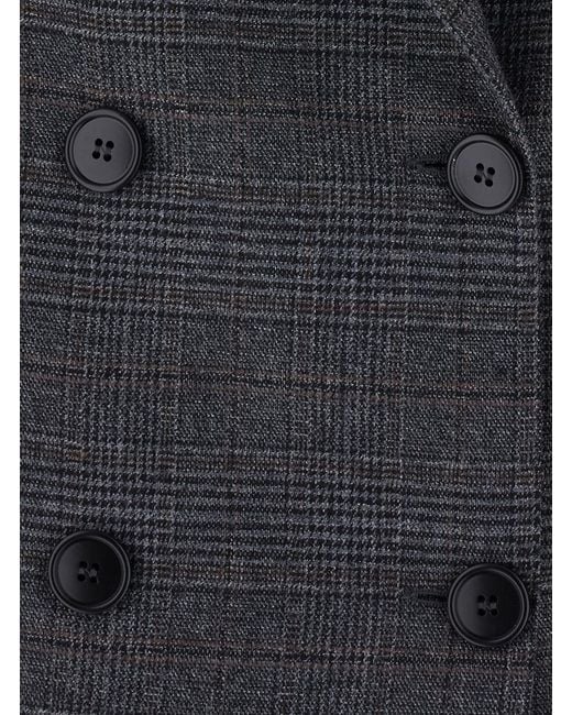 Le Plain Black Double-Breasted Jacket Wool Blend Blazers