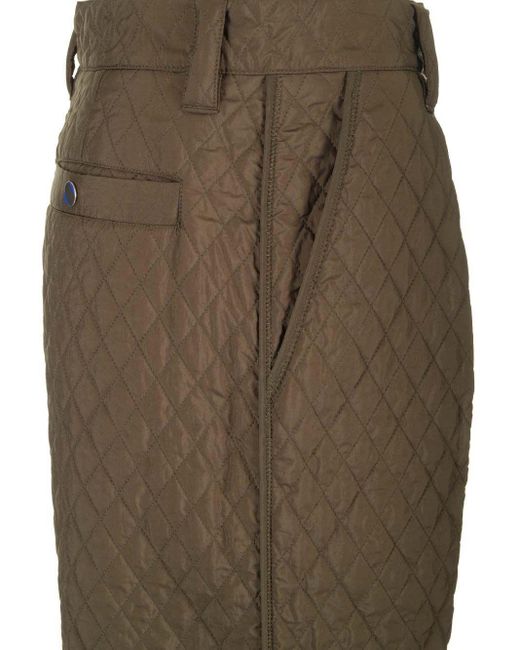 Burberry Brown Quilted Nylon Trousers for men