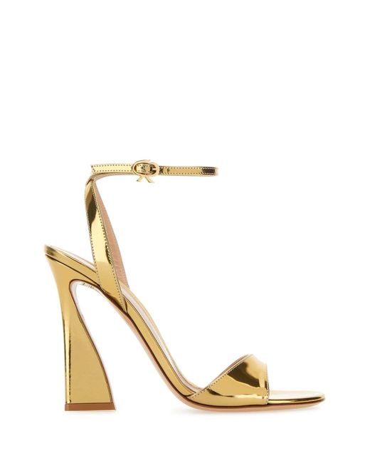 Gianvito Rossi Metallic Leather Aura Sandals