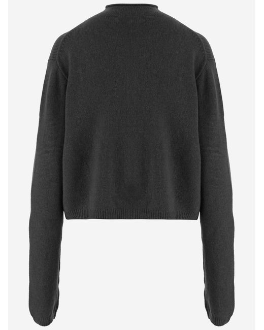 Khaite Black Turtleneck Sweater Wool-Cashmere