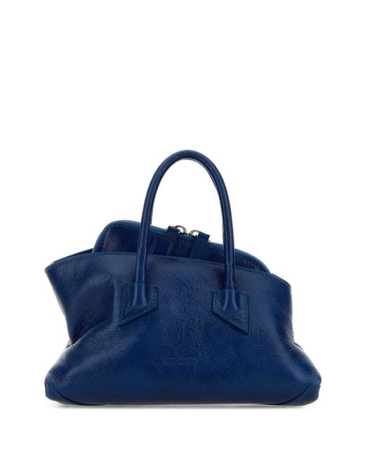 The Attico Blue Leather Mini La Passeggiata Handbag