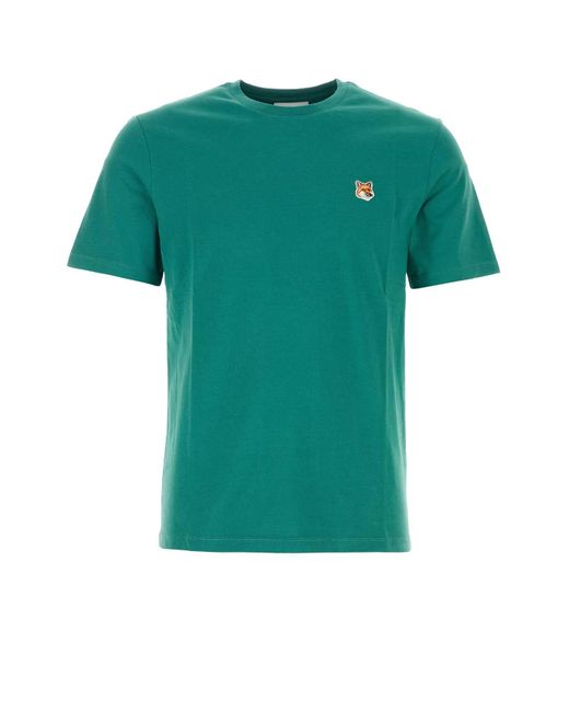 Maison Kitsuné Green Cotton T-Shirt for men