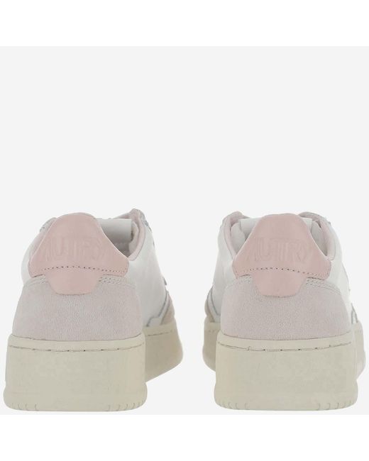 Autry White Leather Sneakers Medalist Low Trainers