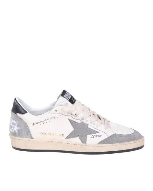 Golden Goose Deluxe Brand Ballstar Sneakers In White And Gray Leather And Suede for men
