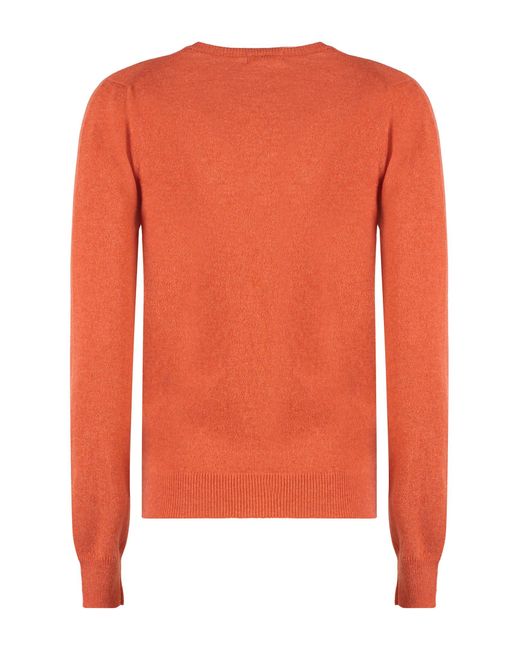 Malo Orange Wool And Cashmere Sweater