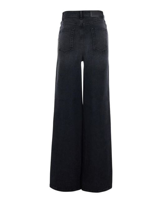 Twinset Blue High-Waisted Jeans Cotton