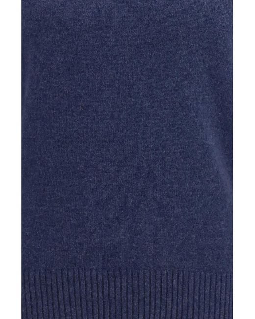 Brooksfield Blue Crewneck Sweater Kashmir/Capra Hircus for men