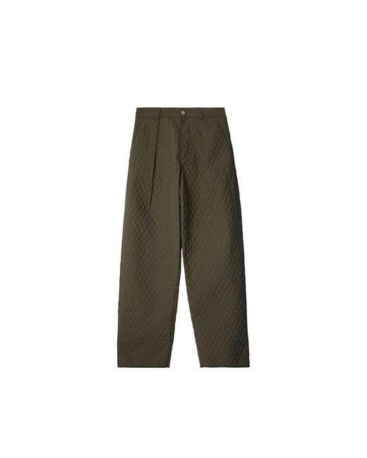 Burberry Green Quilted Pleated Pants for men