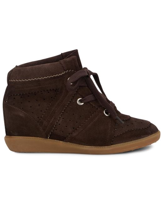 Isabel Marant Brown Sneakers With Wedge Leather Cow Hide Trainers