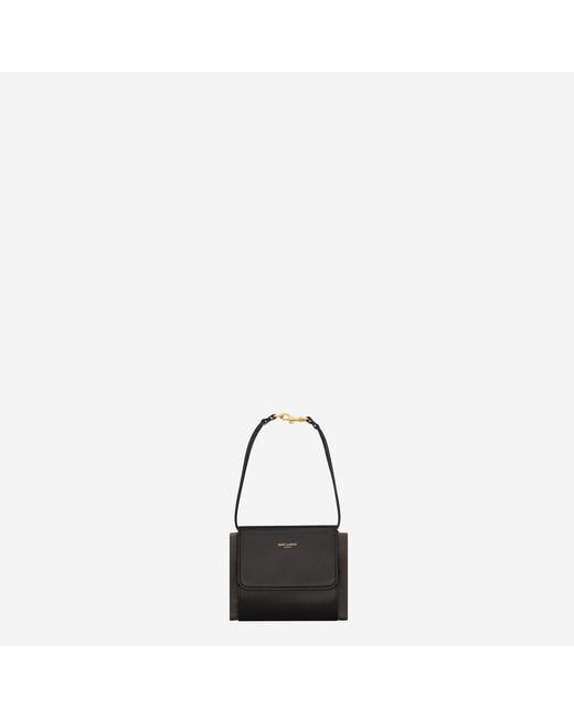 Saint Laurent Brown Clutch Bag Foldable Silk Satin And Leather Shoulder for men