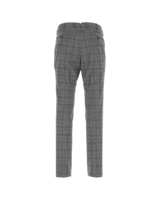 PT01 Gray Embroidered Stretch Wool Pant for men