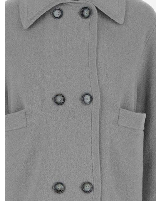 Allude Gray Wool And Cashmere Jacket
