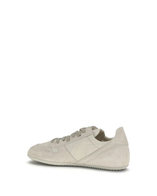 Rick Owens White Fabric And Leather Sneakers for men