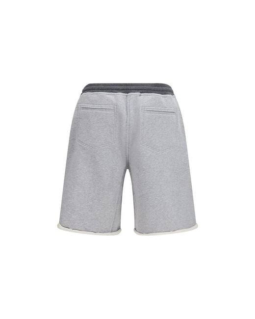 Brunello Cucinelli Gray Cotton Bermuda Shorts for men