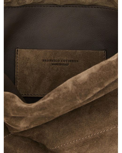 Brunello Cucinelli Brown Calfskin Clutch Bag