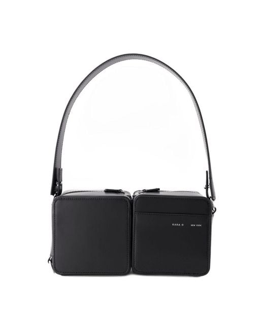 Kara Black Hobo Stacked Bag