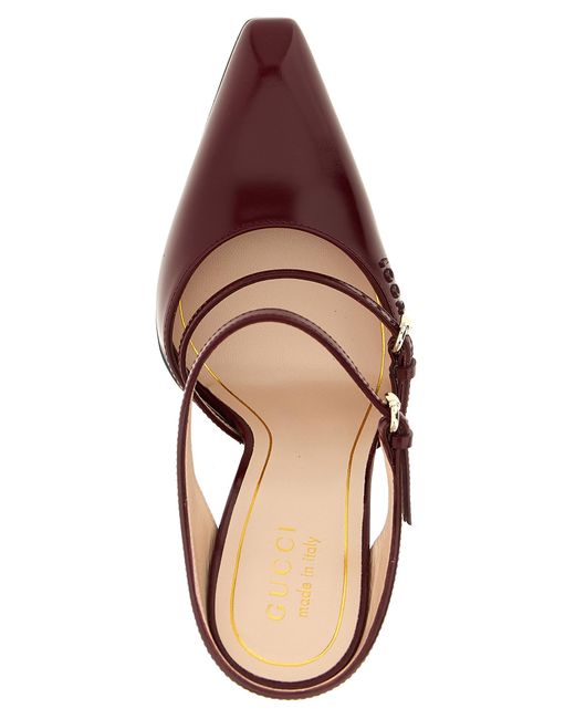 Gucci Brown Rosso Ancora' Sabots
