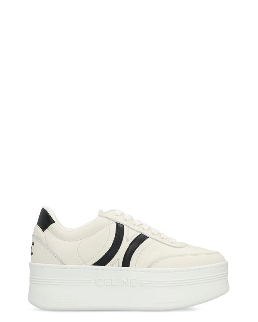 Céline White Leather Platform Sneakers Trainers