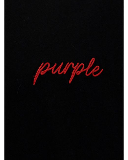 Purple Brand Black Oversized T-Shirt With Logo Lettering Print for men