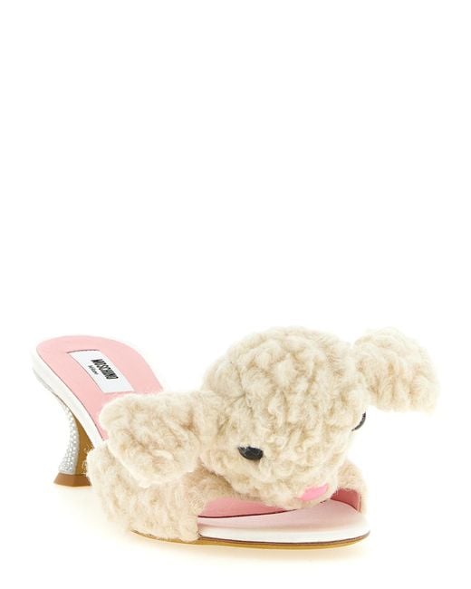 Moschino Pink Virgin Wool Mules