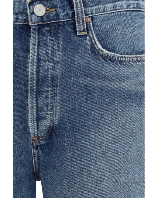 Agolde Blue Anson Denim Shorts Cotton Bermuda for men