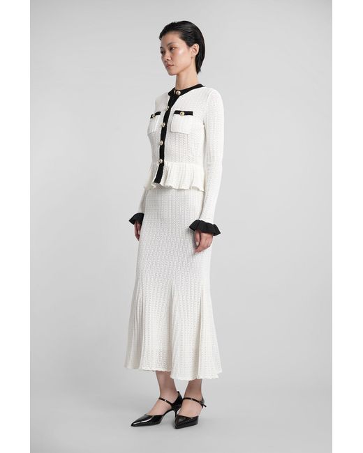 knee length dresses for ladies Self-Portrait - White Crepe Tailored Maxi Dress