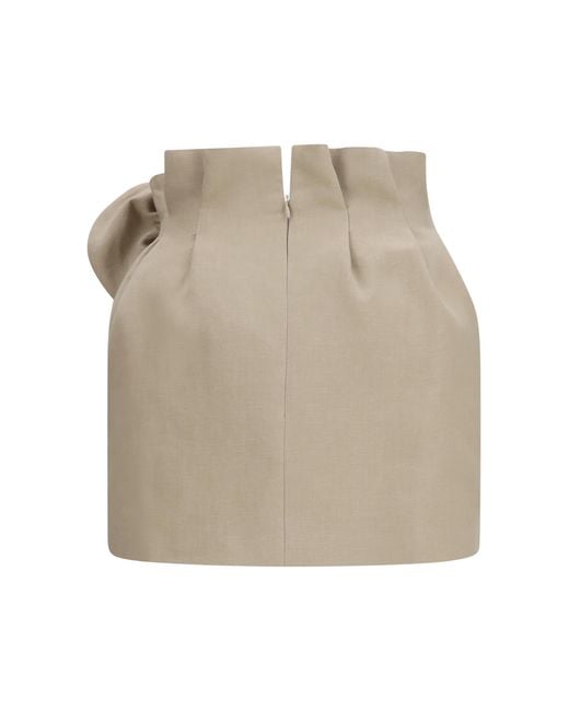 Magda Butrym Natural Linen Mini Skirt Linen; Polyamide