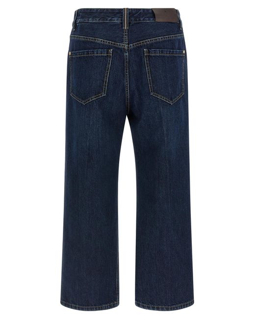 Brunello Cucinelli Blue Cotton Cropped Jeans Clothing
