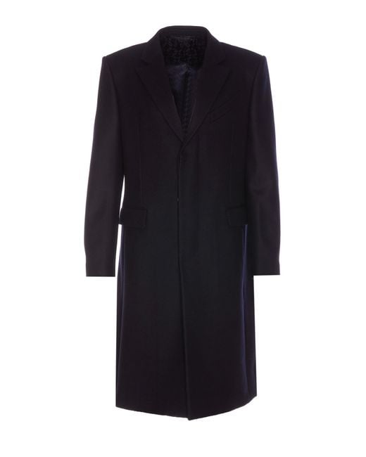 Givenchy Fitted Wool Blend Long Coat in Blue for Men Lyst