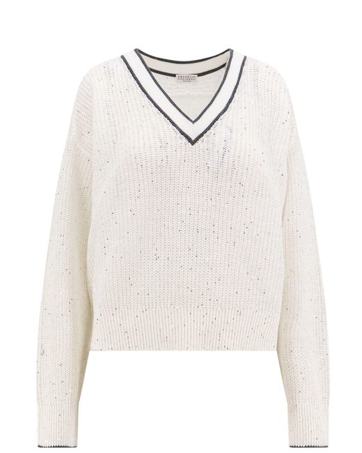 Brunello Cucinelli White Sweater