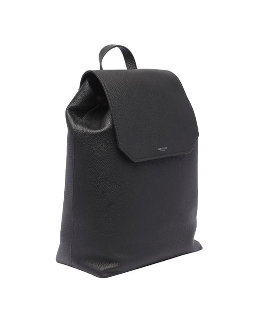 Serapian Black Cachemire Soft Backpack for men