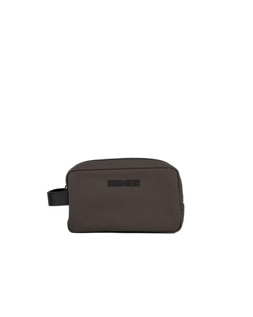 DSquared² Brown Technical Fabric Clutch Bag for men